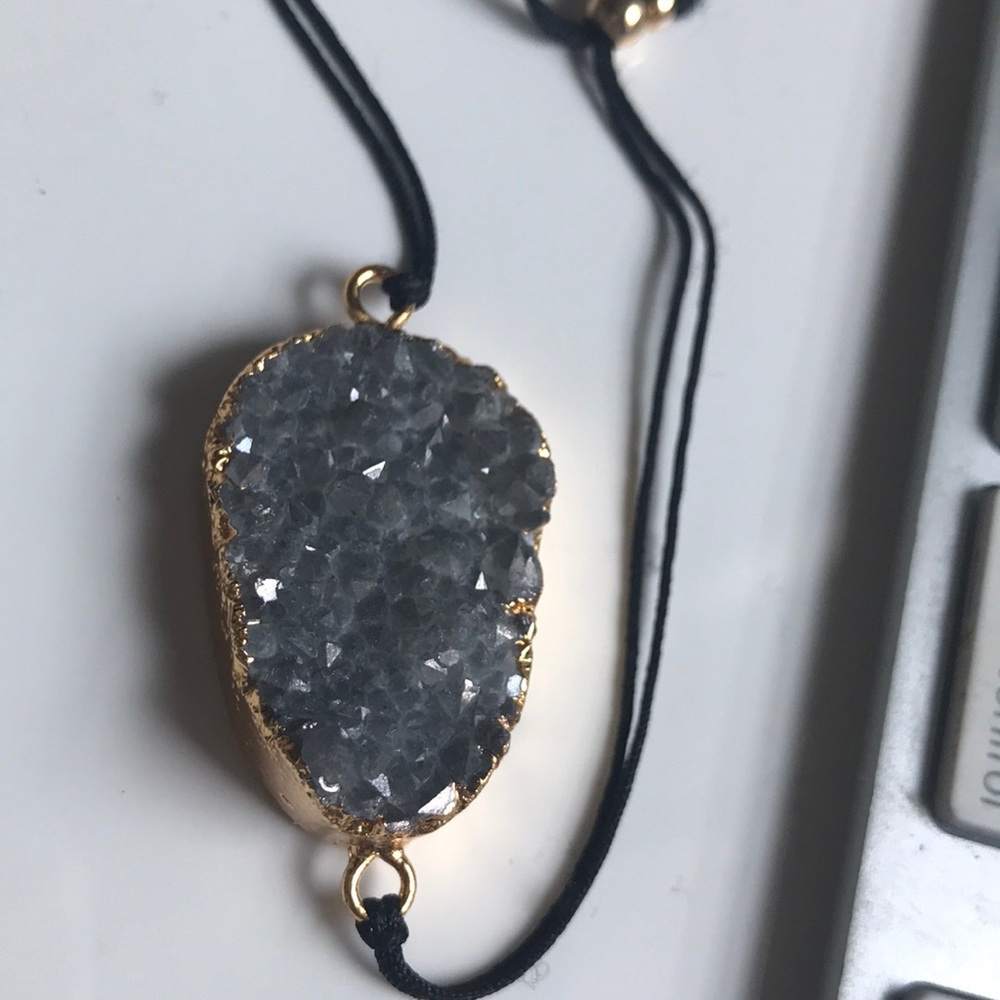 14k gold plated geode bracelet
